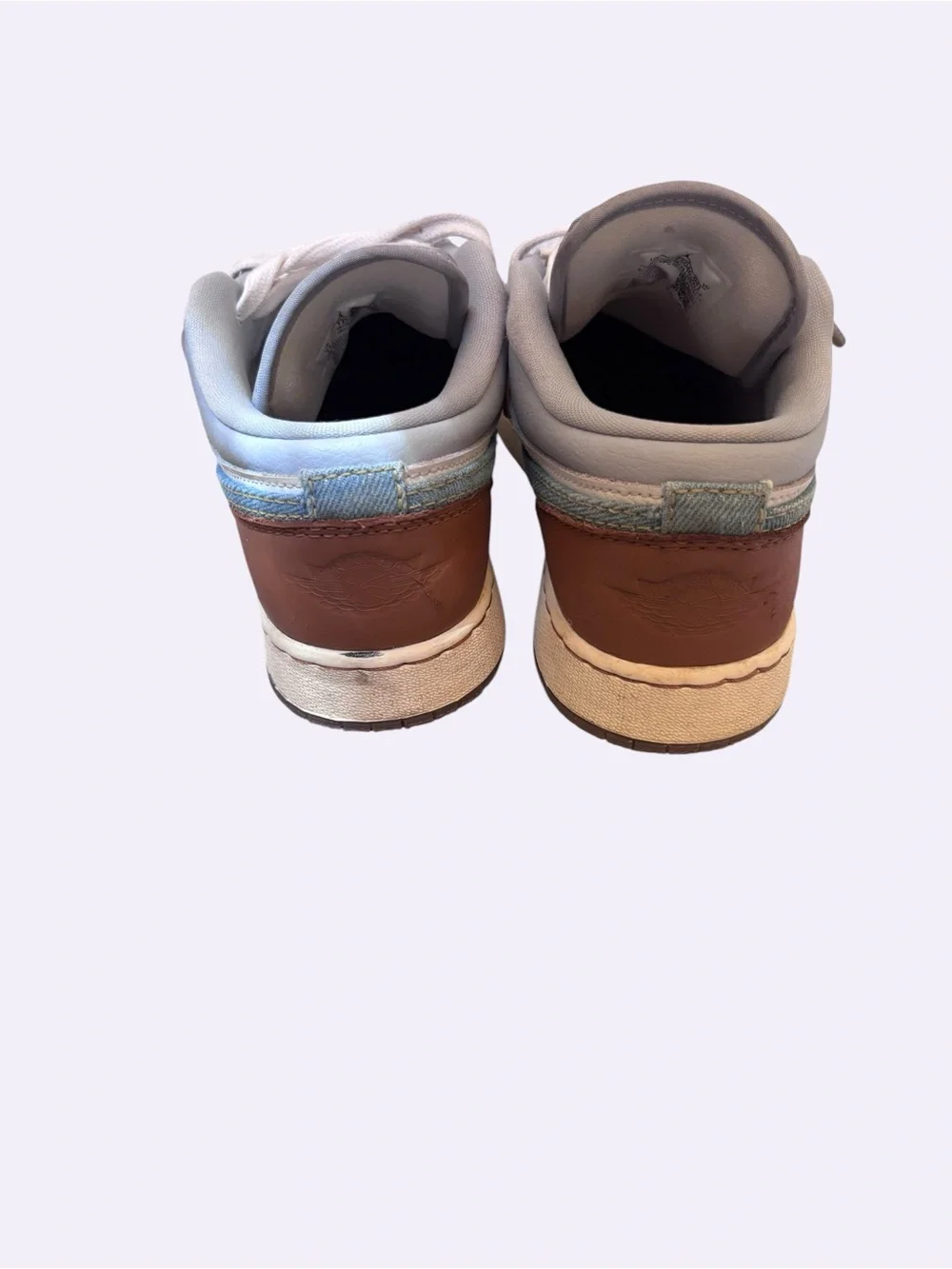 Jordan Low Top Sneakers - Light Blue, White & Brown